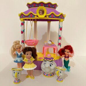 Disney My First Princess Toddler Dolls and Belle Tea for 2 Gazebo Lot WORKS